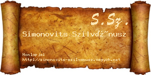Simonovits Szilvánusz névjegykártya